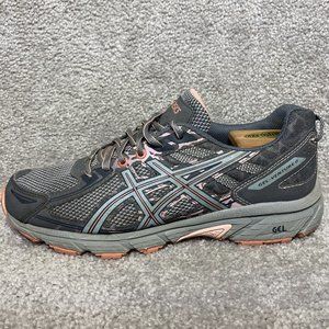 ASICS GEL VENTURE 6 TRAIL RUNNING SNEAKERS CARBON GREY PINK T7G6N Women's Sz 10